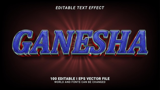 Vector ganesha text effect