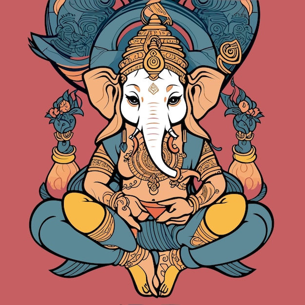 Ganesha ulta spirito di sacra illustrazione di alta qualità