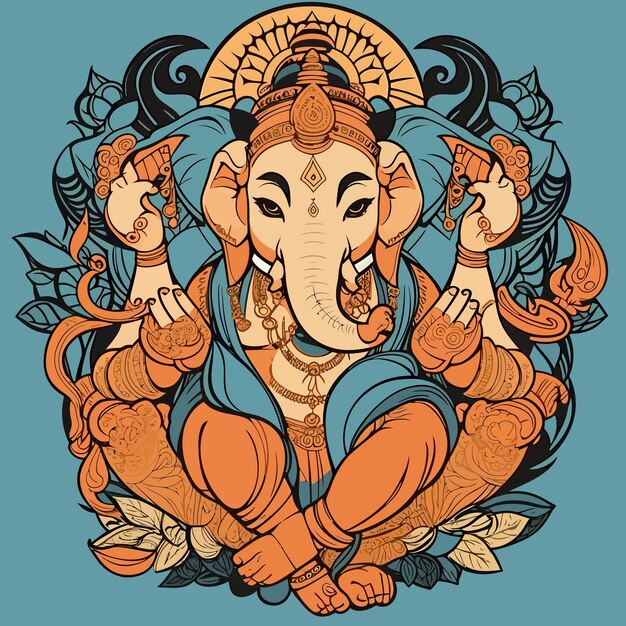 Ganesha ulta hoge kwaliteit geest van heilige illustratie