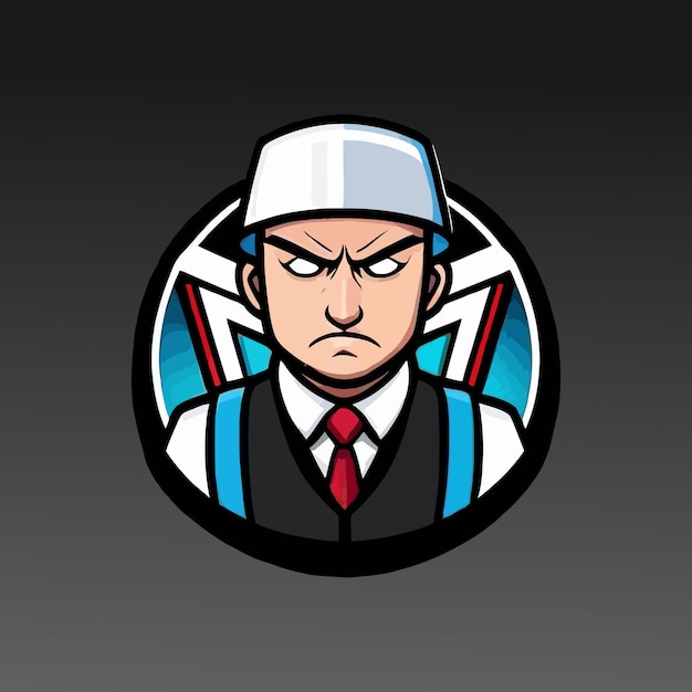 gangster angry men with hat boss gaming mascot logo