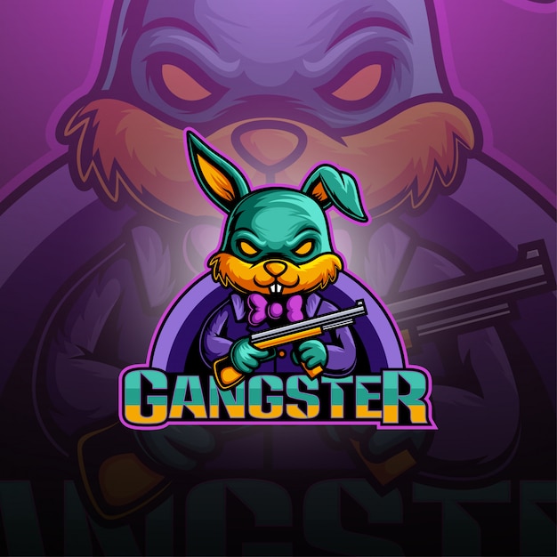 Gangster bunny esport mascotte logo