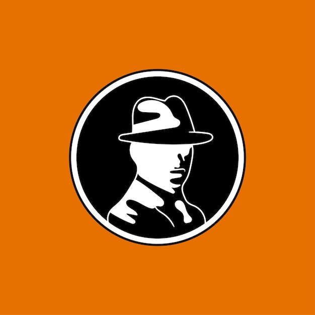 Vector gangster maffia logo zwart-witte achtergrond