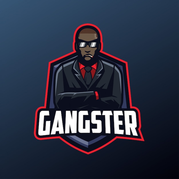 Gangster mascot for sports and esports logo isolated