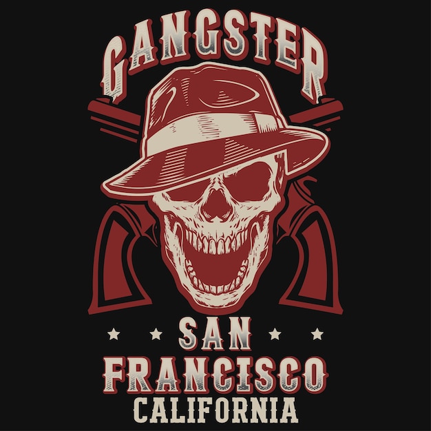 Premium Vector | Gangster san francisco california graphics tshirt design