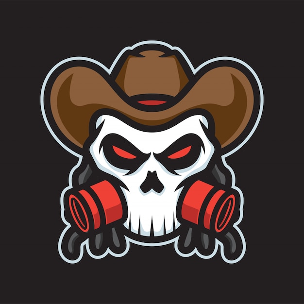 Gangster schedel mascotte logo