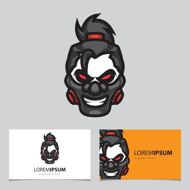 Vector gangster skull mascot logo