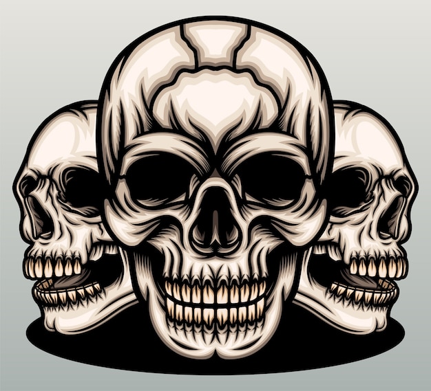 Gangster skulls illustration.