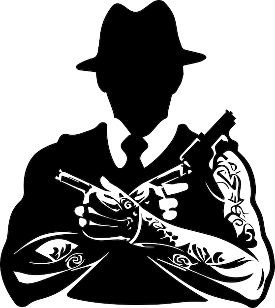 gangster tattoo ontwerp vectorillustratie