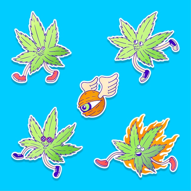 Ganja creatures-stickerpakket