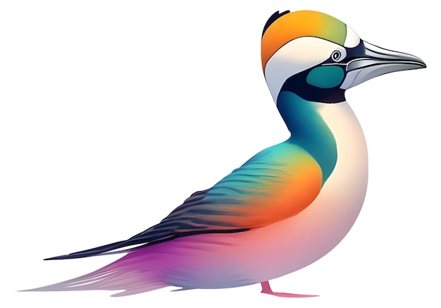 Птица с голубыми ногами плоская векторная иллюстрация