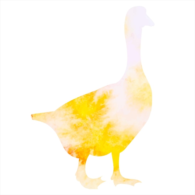 Gans aquarel silhouet geïsoleerde vector