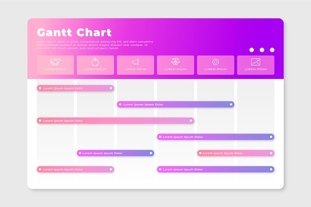 Vector gantt-diagram met kleurovergang