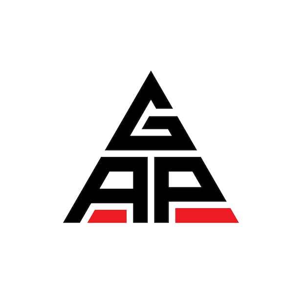 Логотип треугольника GAP с треугольной формой GAP триугольник дизайн логотипа монограмма GAP треугольный вектор шаблон логотипа с красным цветом GAP трекутный логотип Простой Элегантный и роскошный логотип