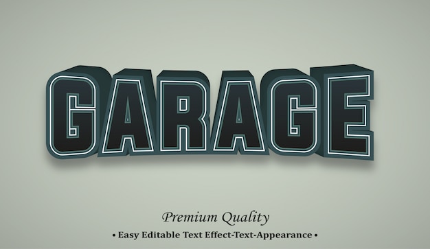 Garage 3d font style effect