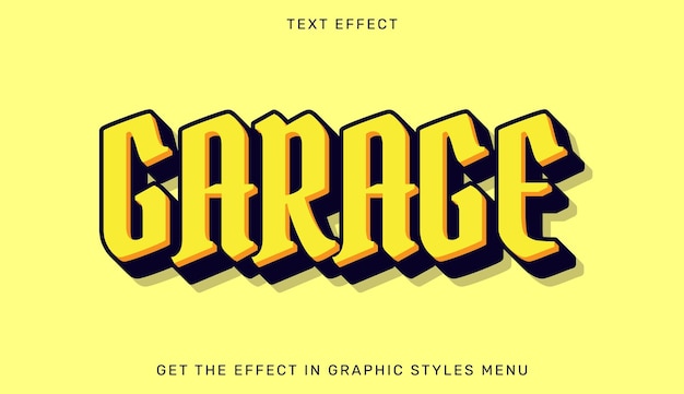 Garage editable text effect in 3d style