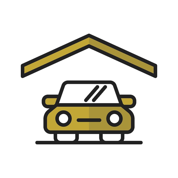 Garage Icon Lease Car Garage Illustratie