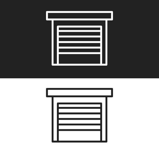 Garage Icon Zwart-wit Versie Ontwerp Template