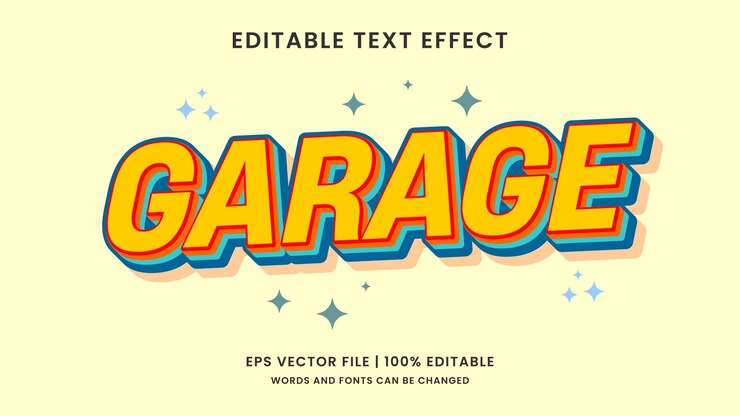 Vector garage retro vintage editable text effect style