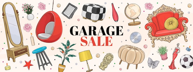 Garage sale concept illustratie