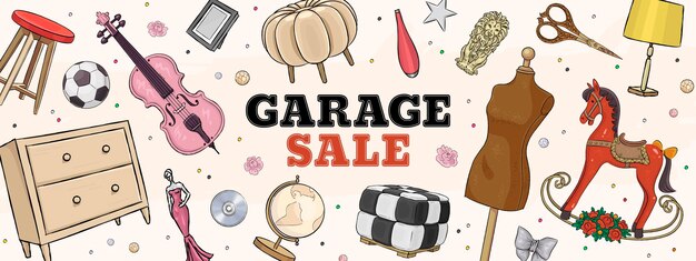 Garage sale concept illustration