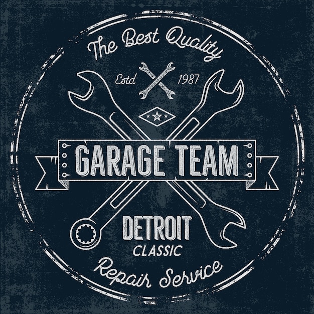 Garage service vintage badge