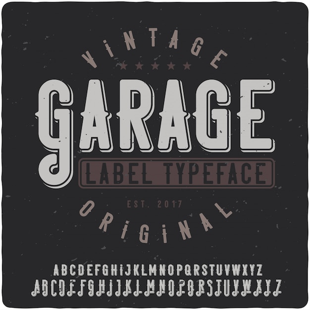 Garage vintage belettering