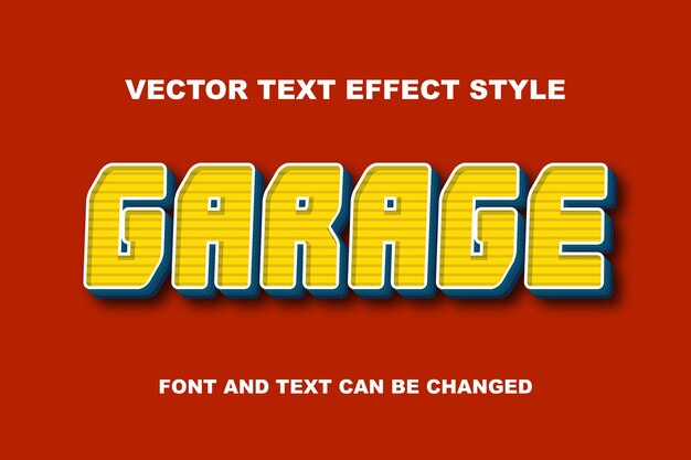 Garage vintage retro 3d editable text effect font style template