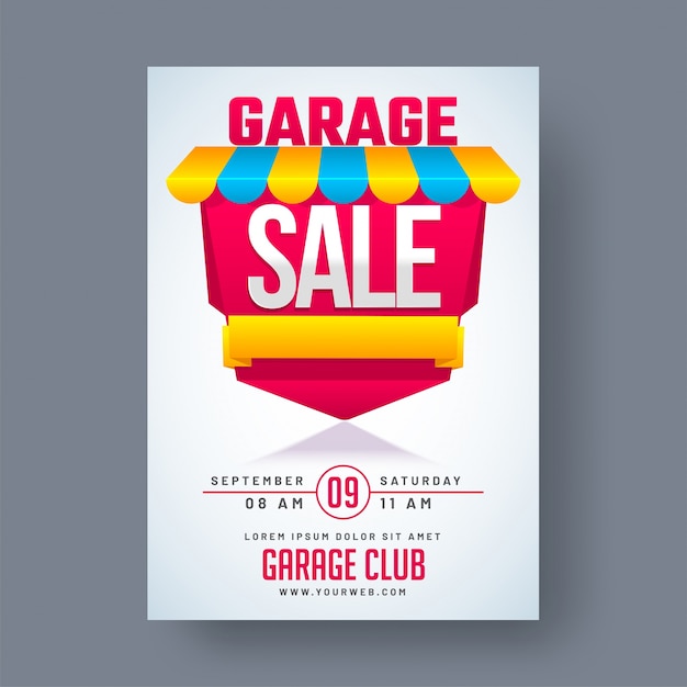 Vector garage or yard sale event announcement