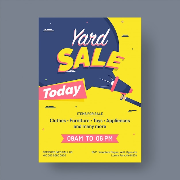Annuncio di eventi di vendita di garage o yard