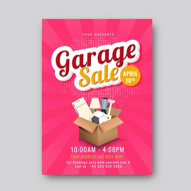 Garage or yard sale event announcement