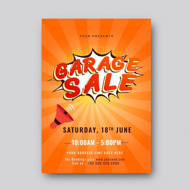 Garage or yard sale event announcement