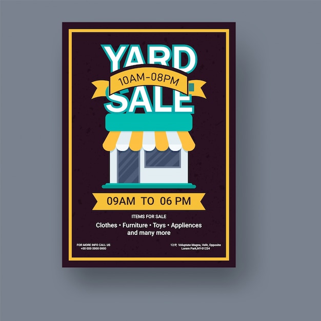 Vector garage or yard sale event announcement