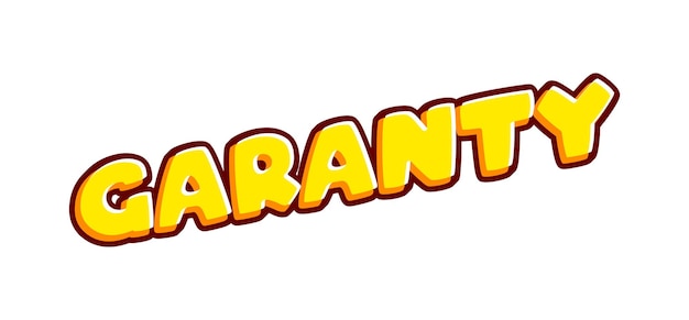 Garanty isolated on white colourful text effect design vector Text or inscriptions in English The modern and creative design has red orange yellow colors