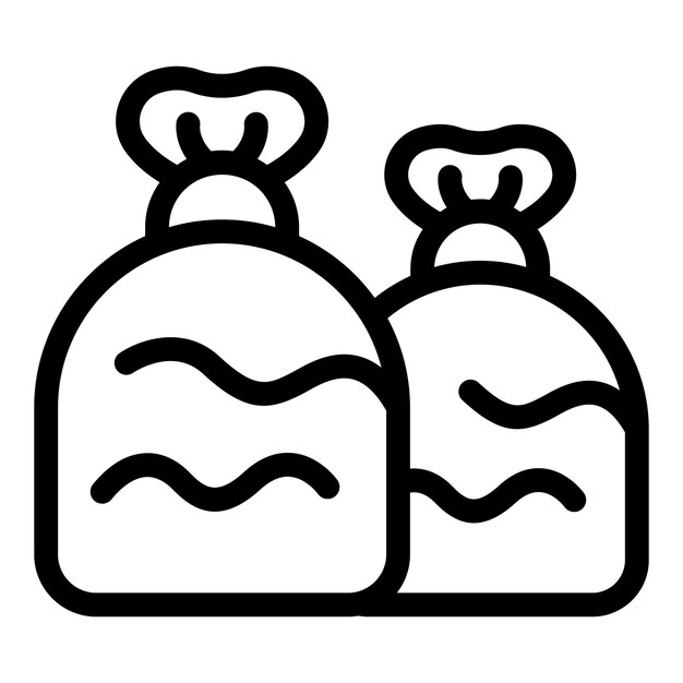 쓰레기 봉투 아이콘 윤 터 폐기물 봉투 분류