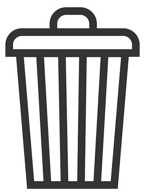 Garbage can line icon waste bin symbol isolated on white background