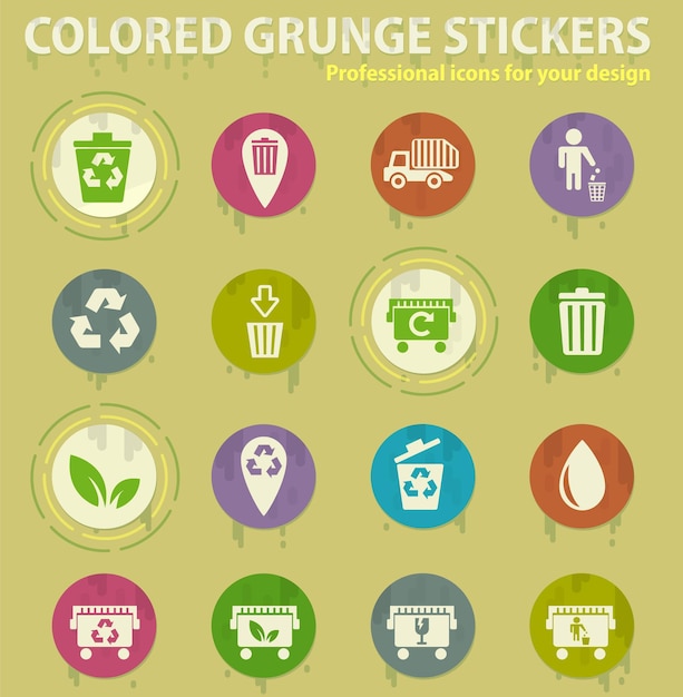 Vector garbage icon set