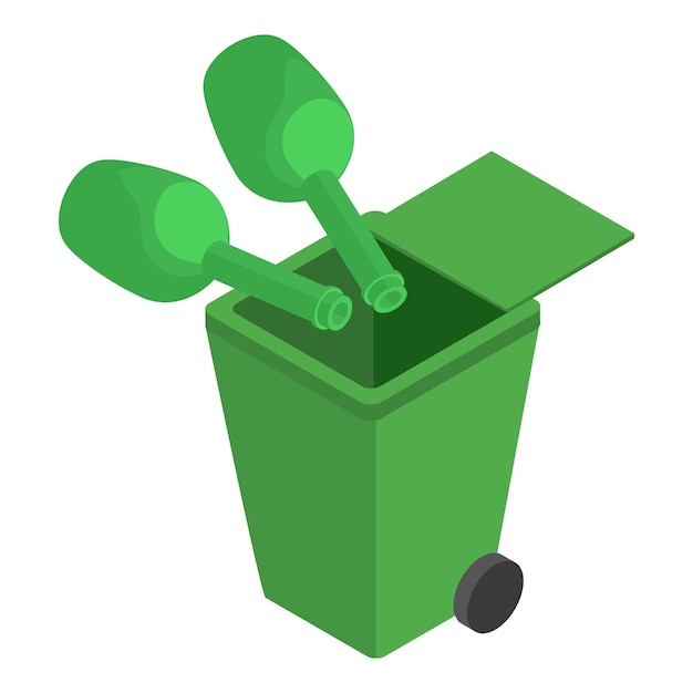 Garbage sorting icon Isometric illustration of garbage sorting vector icon for web