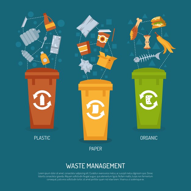 Garbage sorting illustration