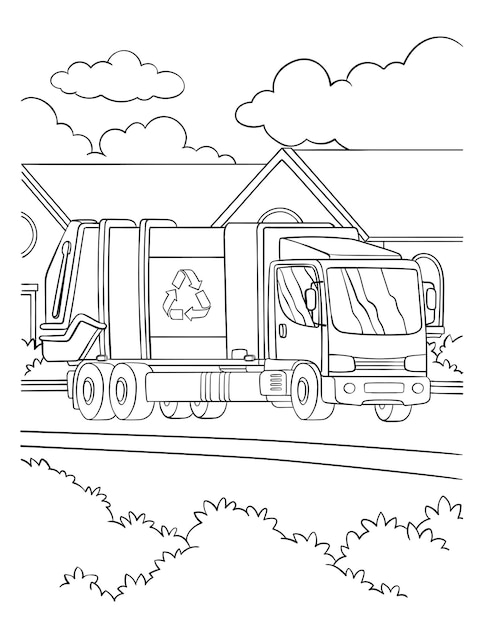 Garbage Truck Coloring Page for Kids