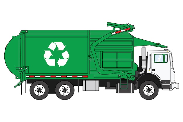 Vector garbage truck vector illustration