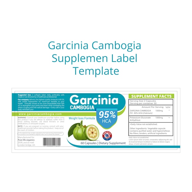 Вектор Шаблон добавления дополнения garcinia cambogia