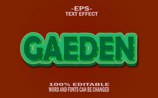 Garden 3d text effect and editable text effect