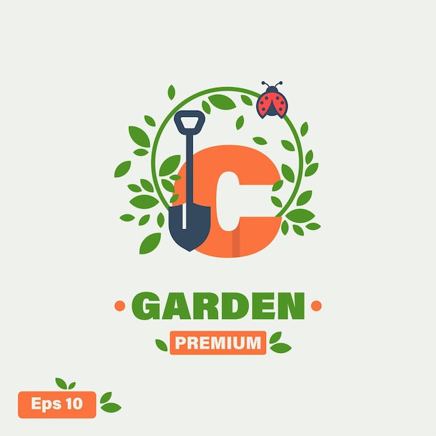 Logo dell'alfabeto c del giardino