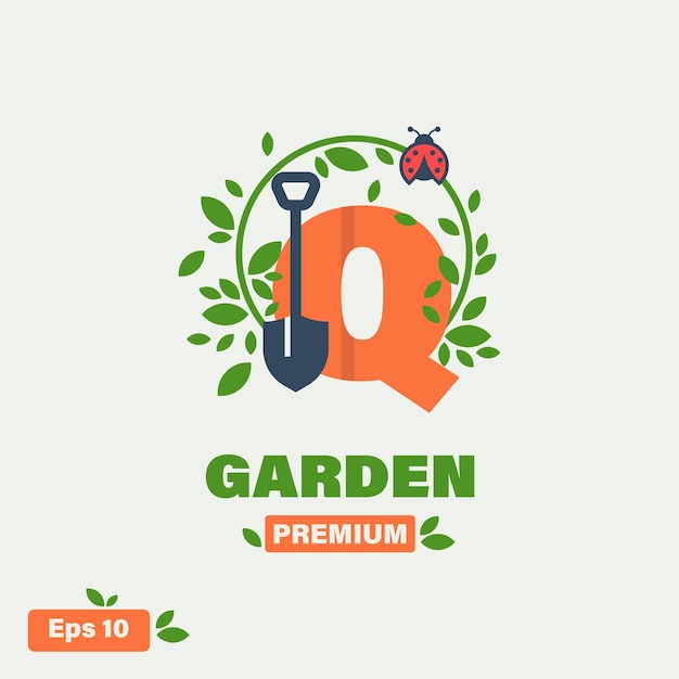 Garden alphabet q logo