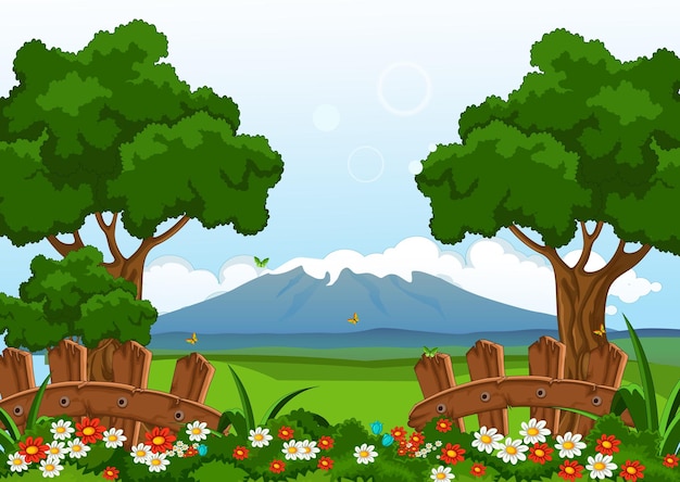 Vector garden background