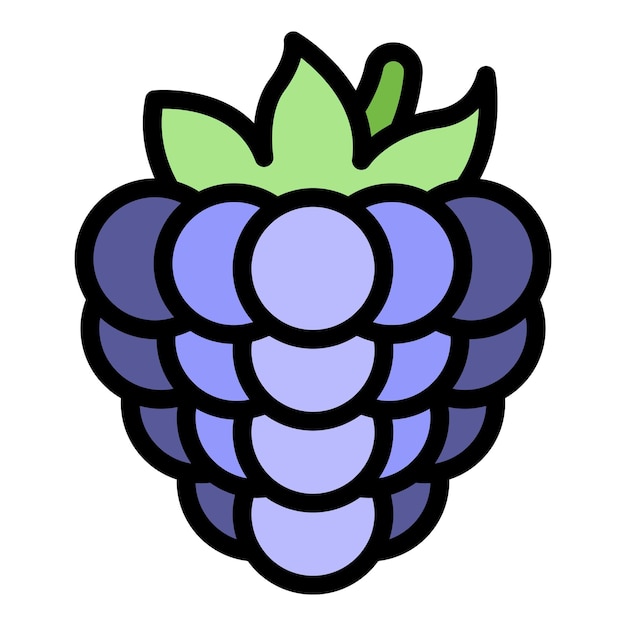 Garden berry icon Outline garden berry vector icon color flat isolated