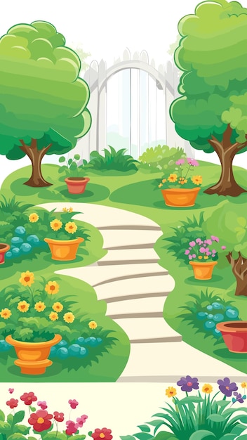 Garden drawing cartoon artwork vector