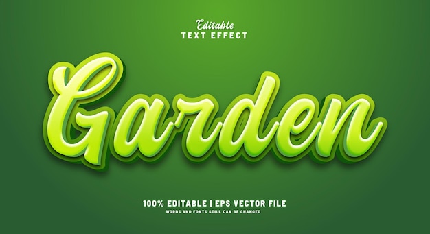 Garden editable text effect style