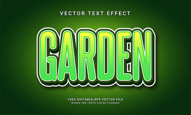 Garden editable text effect with green color theme