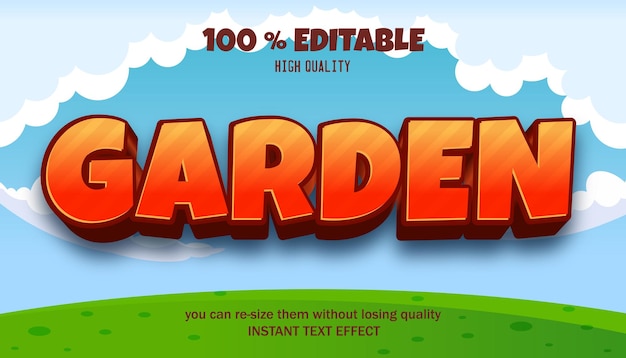 Garden editable text effect